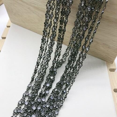 5meters/lot Jewelry Accessories Micro Pave Round CZ Chain For Handmade Jewelry