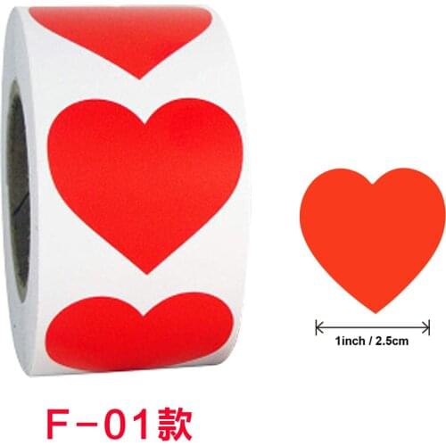 500 Pcs 1 inch Heart Stickers Red And Pink Seal Labels Christmas Gift Package Decoration Sticker Envelop Seals
