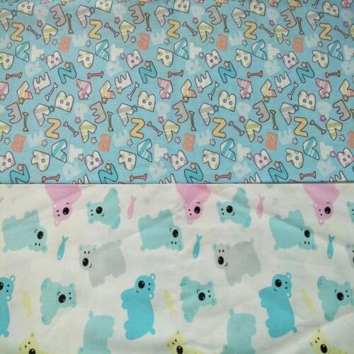 50x40cm Colorful Bear & English Letters 100% cotton twill cotton Fabric Bundle For DIY sewing decoration