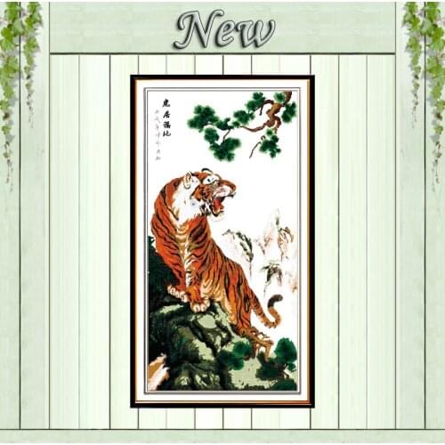 Animal tiger mascot home decor painting counted print on canvas DMC 14CT 11CT Chinese Cross Stitch Needlework Set Embroider kits