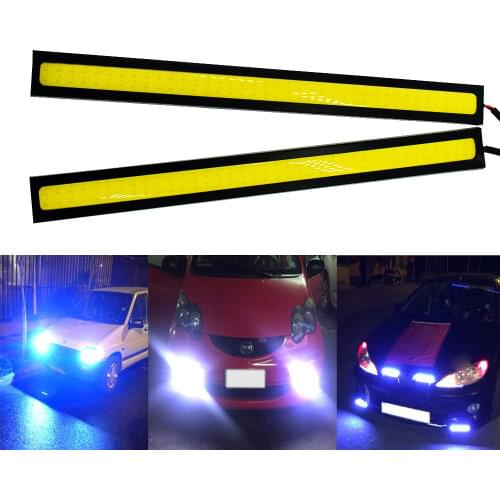 17CM 2Row 76Leds White Blue COB DRL Daytime Running Light DC 12V Day Light Turn Signal Parking Fog Bar Lamp Motorcycle Car Led