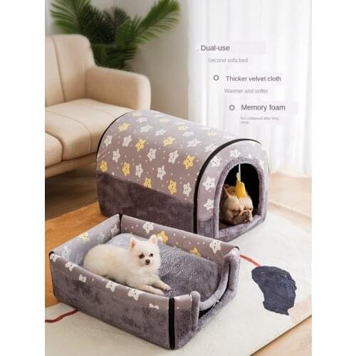 Dogs nest winter warm house small dog enclosed cats nest