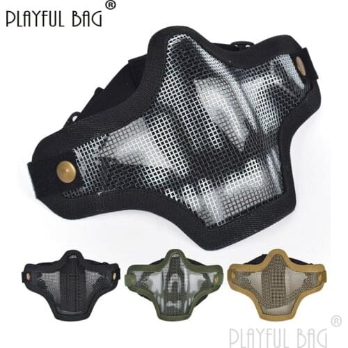 PB Playful bag Half face wire mesh mask Tactical mask CS Decorative accessory CS game protective equipment DIY toy QD23S