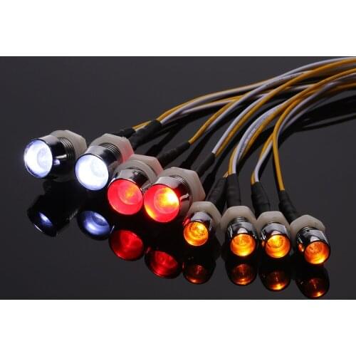 8 LED Light Kit 2 White 2 Red 4 Yellow for 1/10 1/8 Traxxas HSP Redcat RC4WD Tamiya Axial SCX10 D90 HPI RC Car Spare Parts