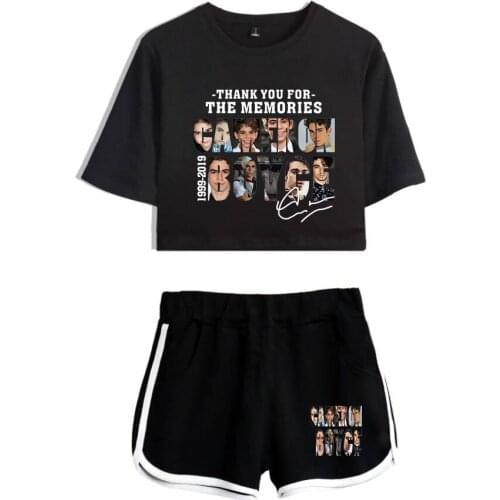 Cameron Boyce Sport Suit Womens/girls Two-piece Sets Hot Sexy Exposed Navel Female T-shirt Shor Sets Pants New Piece Summer