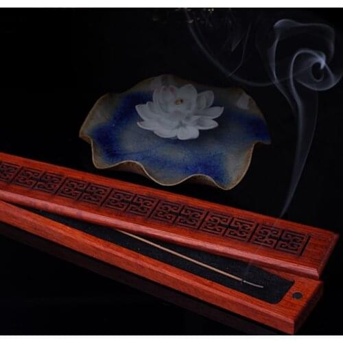 Natural Vietnam Rosewood Wooden Incense Burner for Incense Stick Lying Incense Burners Zen Box Carving Hollow Pomander