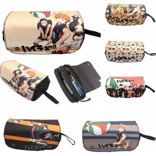 Cute Haikyuu Cosmetic Bags Zipper Pouch Make up Bags and Cases Anime Pencil Case Stationery Bag School Pen Bag Gift