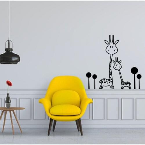 Cute Giraffes Wall Sticker Art Transfer Murals Giraffe Wall Sticker Baby Nursery Animals Wall Decal Removable Vinyl ph189