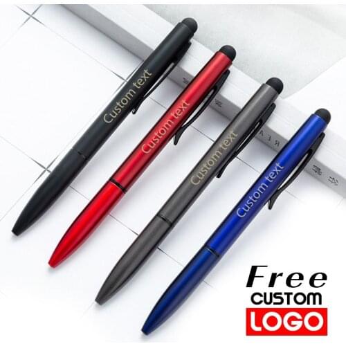 Multifunction Metal Touch Pen Custom Logo Ballpoint Pen Stationery Wholesale Custom Logo School Supplies Lettering Engraved Name