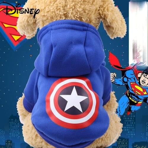 Disney fashion cartoon pet clothes with hood become cat clothes autumn and winter models of small and medium-sized dog clothes