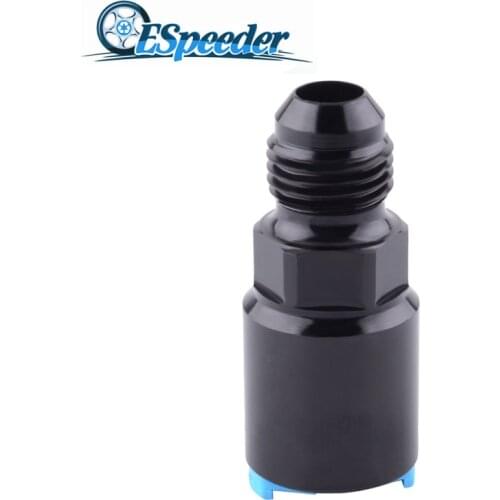 ESPEEDER Aluminum -6AN Male to 5/16" SAE Quick-Disconnect Female Push-On EFI Fitting AN6 Fitting Black