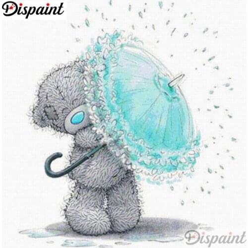 Dispaint Full Square/Round Drill 5D DIY Diamond Painting "Cartoon bear scenery" 3D Embroidery Cross Stitch 5D Home Decor A12859