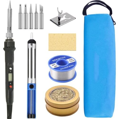 Soldering iron kit adjustable temperature 220V 80W LCD solder welding tools Ceramic heater soldering tips Desoldering Pump