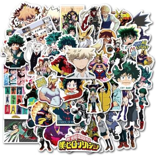 10/30/50pcs/Set Anime My Hero Academia Cartoon Stickers Decal For Luggage Gift Notebook Computer Refrigerator Skateboard Trunk