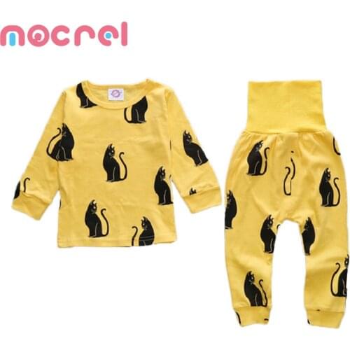 Spring And Autumn Outfit Child Underwear Suits High Waist Abdomen Leisurewear Baby Long Johns Pajamas Newborn Baby Boy Clothes