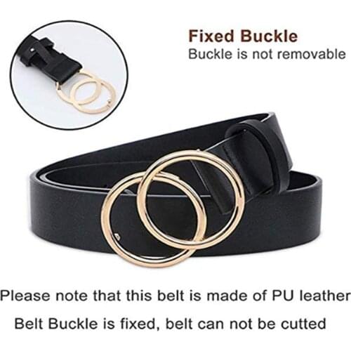 New Designer Women Wide Black Red White Brown Leather Waist Belt Woman Double O Ring Belts for Dress Cinturones