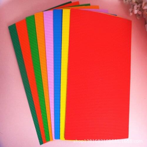 DIY craft paper A4 8colors corrugated paper children handmade Origami corrugated paper 8PCS