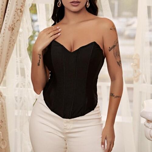 Hot Sexy y2k Black Tube top e girl Summer corset crop top women vintage club party tank top mujer bralette clothes bustier tops