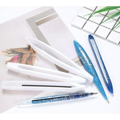 DIY Ballpoint Pen Shape Silicone Crystal Epoxy Handmade Craft Stationery Mold