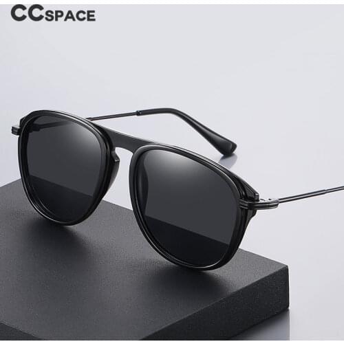 46919 Tr90 Plastic Titanium Large Frame Polarized Sunglasses Fashion Mens and Womens Sunshade Uv400 Retro Cool Black Sunglasse