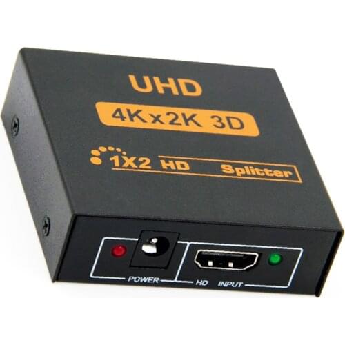 4K Splitter UHD 3D HDMI-compatible Splitter HD 1X2 1080P Switch Split 1 in 2 out Switcher Repeater for HDTV DVD PS3/4 Xbox PC