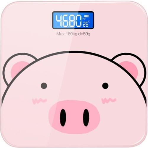 Accuracy 0.01KG Household Weight Scale Cute Cartoon Piggy Electronic Scale Home Bathroom Health Weighing Body Weight Scale