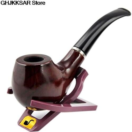 Traditional Style Ebony Wood Nature Handmade Tobacco Smoking Pipe Bent Round