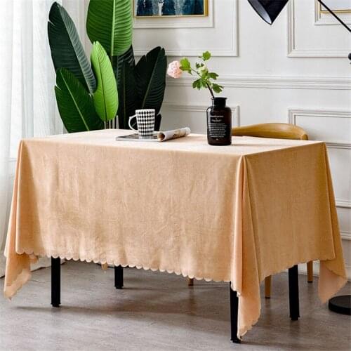 Thickened coral velvet fabric table cloth Flannelette rectangular table cover for wedding party banquet decoration