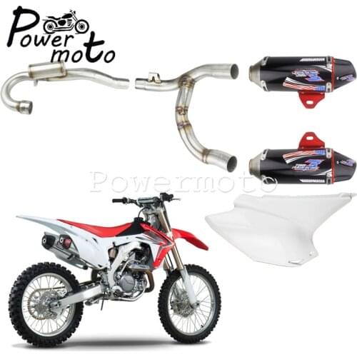 Dirt Racing Pit Bike Full System Dual Exhaust Muffler Slip On Pipe For Honda CRF230F CRF150F 2003-2016 CRF 230F 150F Silencer