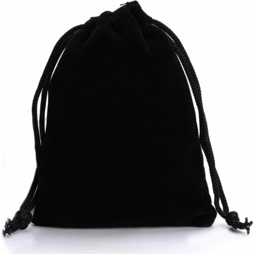 LOULEUR 10Pcs 7*9cm 9*12cm Black Velvet Bag Drawstring Pouch Bags Fashion Jewelry Packaging Christmas/Wedding Gfit Bag