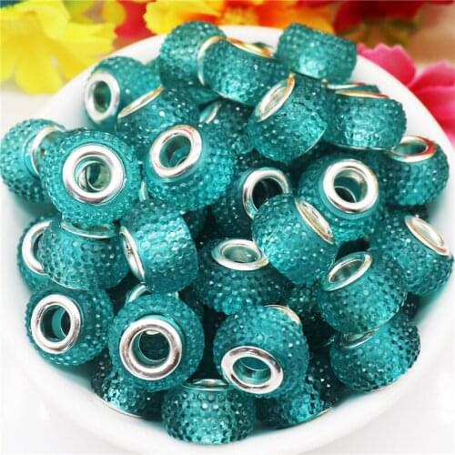 10Pcs Handmade Bayberry Rhinestone Crystal Round Rondelle Spacer Beads with Silver Plate Core for Women Bracelet Hair Jewelry