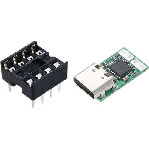 10 x 8 Pin DIP IC Sockets Adaptor Solder Type Socket with USB-C PD2.0/3.0 to DC Converter Power Supply Module