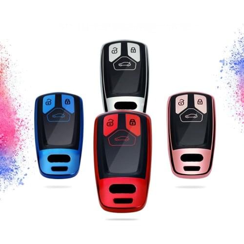Car Key Cover Protection Case Red Sliver TPU For Audi A4 New A4L A5 A6L QT Q7 TTS S5 S7 Auto Shell Accessories Key Covers