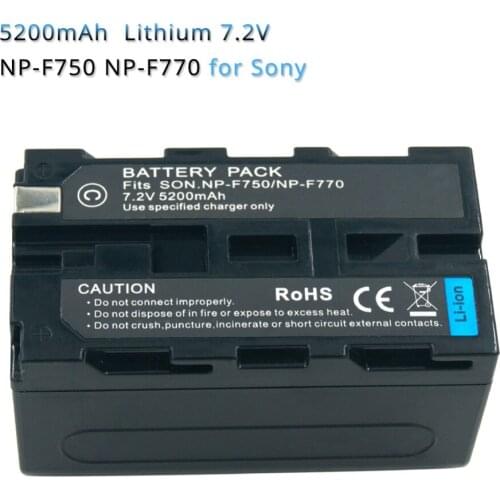 5200mAh NP-F770 NP-F750 NP F770 np f750 NPF770 750 Rechargeable Batteries for Sony Digital Camera Camcorder Batteria