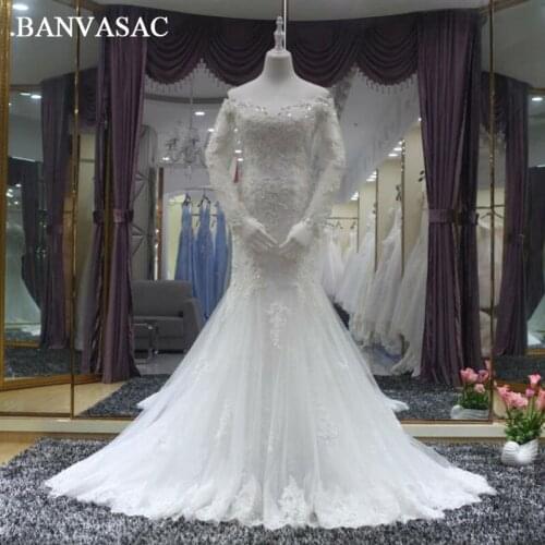 BANVASAC Mermaid Silhouette Wedding Dresses