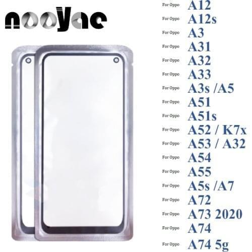 Black Digitizer LCD Sensor Glass Panel For Oppo A12 A12s A3 A31 A32 A33 A3s A5 A51 A51s Touch Screen Glass lens + With OCA Film