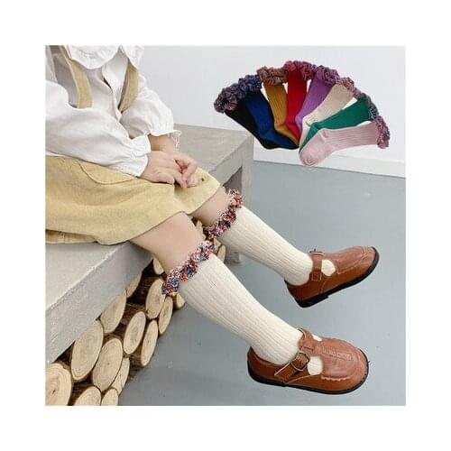 Baby Girls Broken Lace Ruffles Socks Boot Covers Kids Baby Cotton Candy Color Autumn Fall Infant Toddler New Fashion Socks