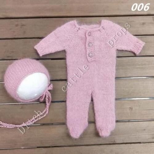 Newborn photography props, pant and hat, climbing clothes, handmade knitted mink clothing