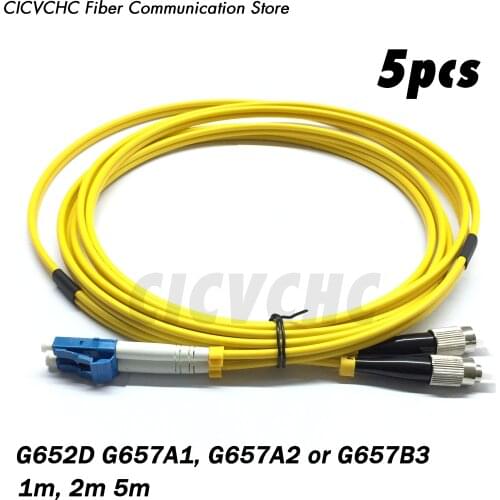 5pcs Zipcord cable with Duplex FC/UPC -LC/UPC with clip-SM 3.0mm Cable- 1m, 2m or 5m/ Optical fiber Patchcord Jumper