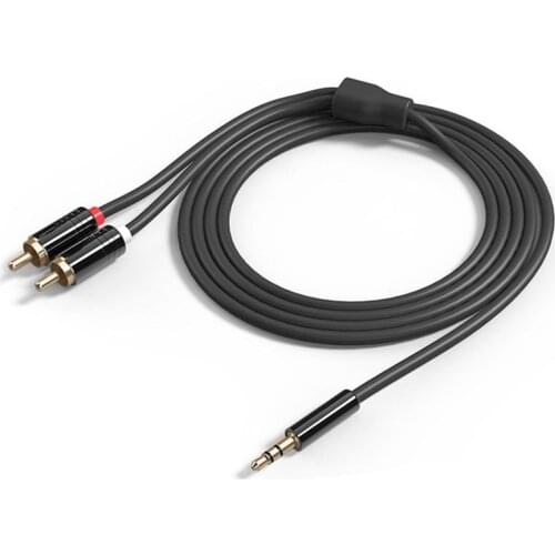 Quality Jack 3.5mm to 2 RCA Audio Cable AUX Splitter 3.5mm Stereo Male to Male RCA Adapter 2 Speaker Cable 1m