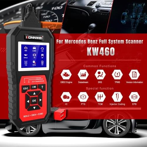 KONNWEI KW460 Professional EOBD OBD2 Scanner Full System Diagnostic Tool For Benz Support SRS,TPMS, ECM,PTS,EPB,TCM,IC,Oil reset