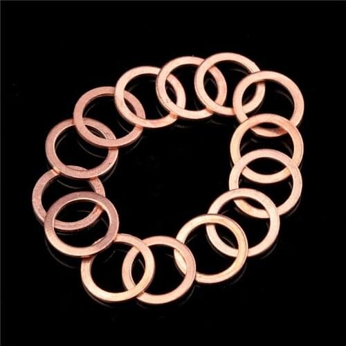 100Pcs 10*14*1MM Copper Sealing Washer Solid Gasket Sump Plug Oil For Boat Crush Washer Flat Seal Ring Accessories Kit