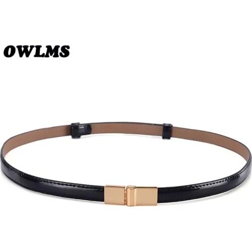Fashion woman waistband Adjust Slimming belts for dresses women black luxury female HOT thin Patent leather belt adjustable jean
