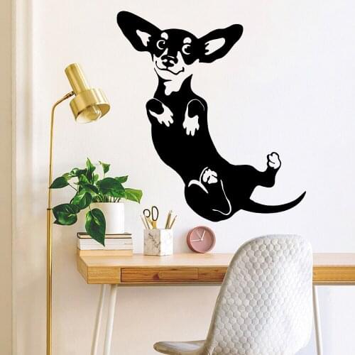 Cartoon Dachshund Pet Dog Wall Sticker Playroom Kids Room Puppy Animal Zoo Wall Decal Bedroom Vinyl Home Decor