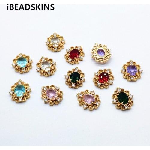 New arrival! 20x17mm 50pcs Crystal/Copper Oval Charm/Connectors for Hand Made Earrings DIY parts,Jewelry Findings & Components