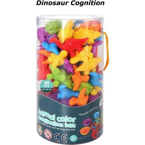 Educational Montessori Toys Box Rainbow Stack Cups Counting Animal dinosaur Color Weights Sensory Baby Early education Toys