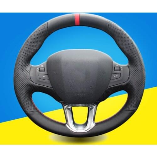 Auto Braid On The Steering Wheel Cover for Peugeot 208 308S Peugeot 2008 Car-Styling Hand Stitching Car Steering Wheel Covers