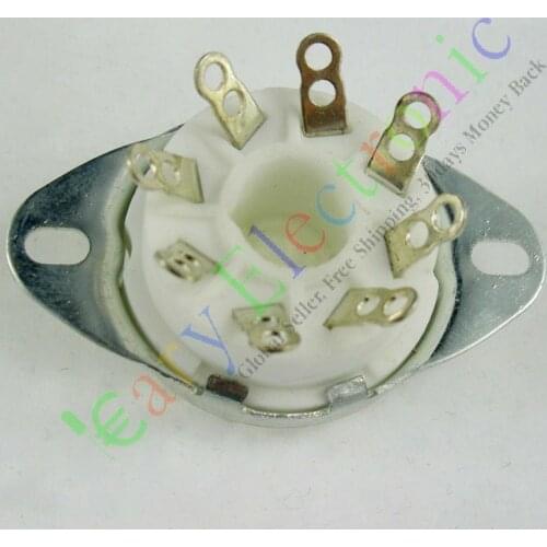 Wholesale and retail 4pc 8pin Ceramic vacuum tube socket octal valve base fr EL34 KT88 6550 audio amp free shipping