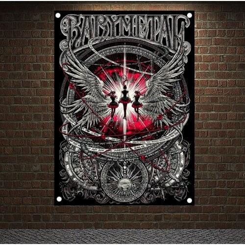 Heavy Metal Rock Band Posters Banners Music Studio Wall Decor Hanging Painting Waterproof Cloth Flags Scary Bloody BABYMETAL