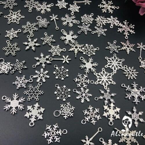 Snowflakes Charms Pendant 70pc Mixed Ventage Metal Zinc Alloy Charms for Diy Jewelry Necklace Bracelet Making Handmade Craft